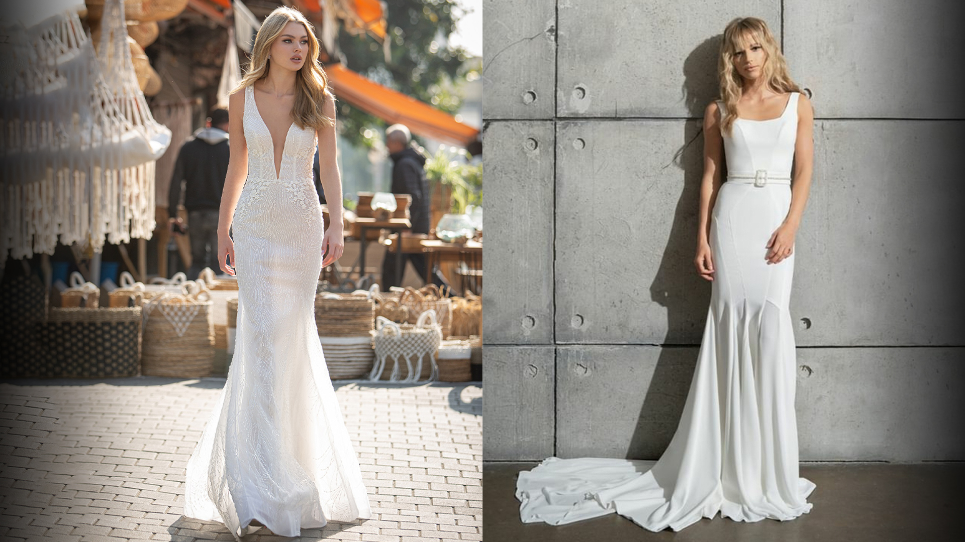 two Fit and Flare Wedding gowns